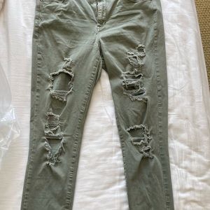 American eagle high waisted jeans (olive green)